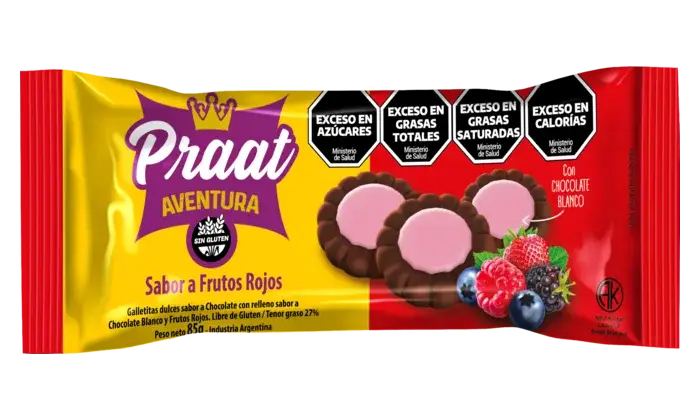 Aventura masa de chocolate con centro de chocolate blanco sabor a frutos rojos
