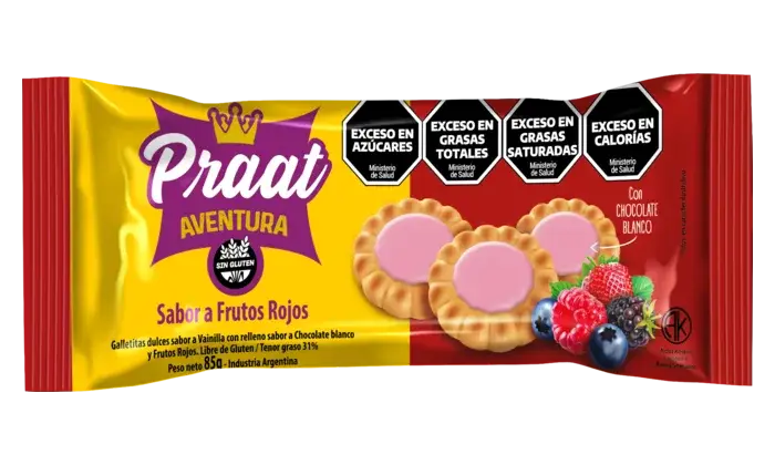 Aventura masa de vainilla con centro de chocolate blanco sabor a frutos rojos