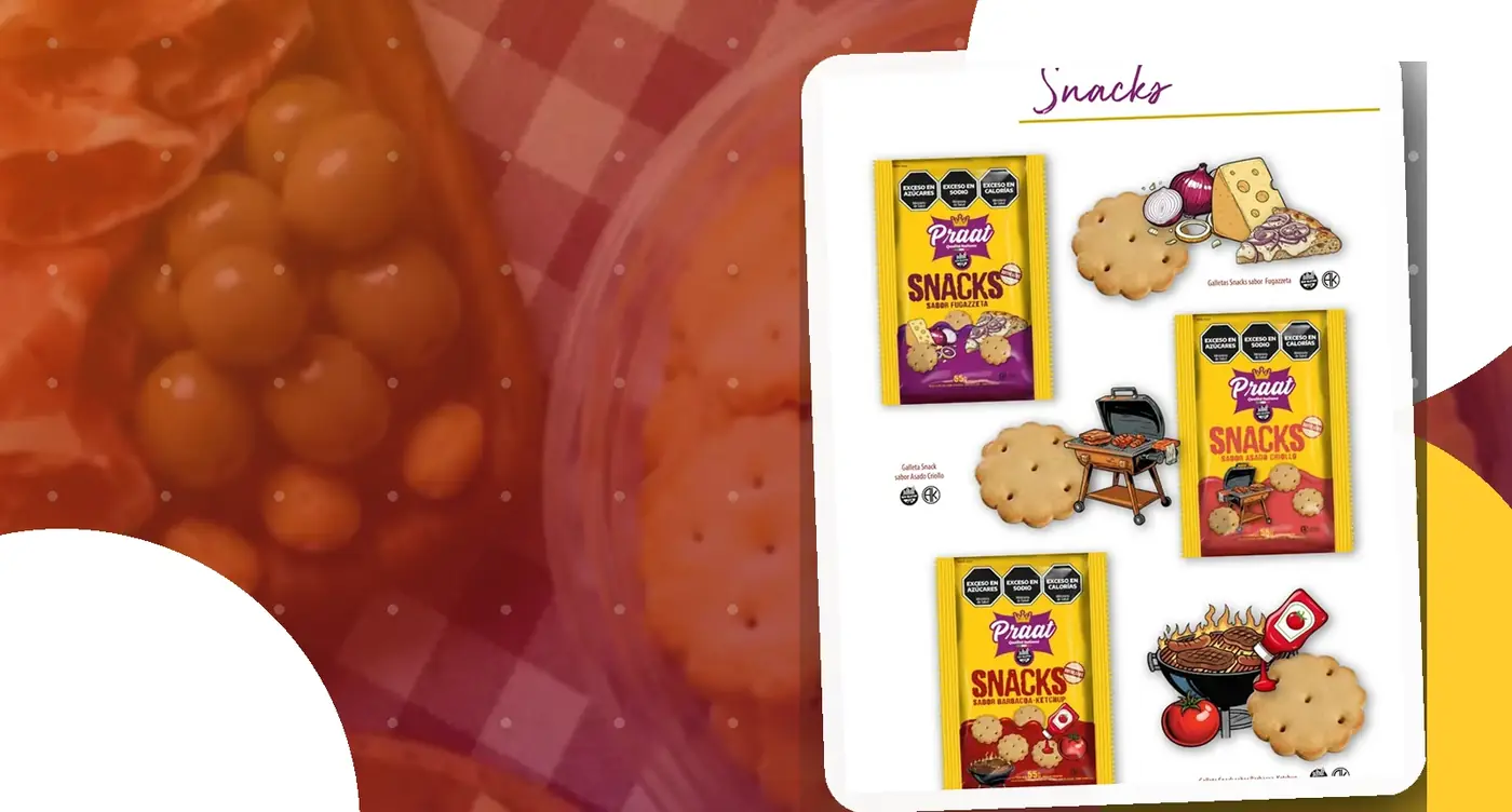 Línea Snacks de Praat con productos salados sin gluten